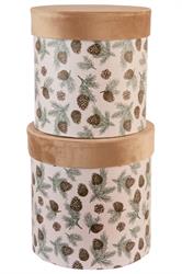 Set/2 Scatole Stampa Pigne h 26/23 cm Ø 26/23 cm