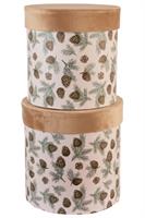 Set/2 Scatole Stampa Pigne h 26/23 cm Ø 26/23 cm