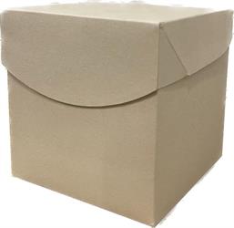 Scatola Cartone C/Copercchio Crema 12x12x12