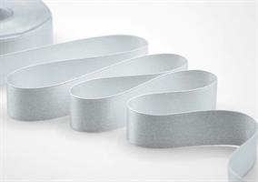 Nastro Doppio Raso IT Argento h 2.5 cm l 25 mt