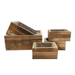 S/5 Cassetta Legno Naturale P.18x11 h 9 cm GR. 33x24 h 14 cm