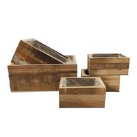 S/5 Cassetta Legno Naturale P.18x11 h 9 cm GR. 33x24 h 14 cm
