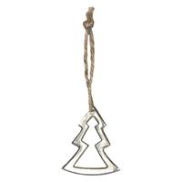 Cf 3 Pz Pendaglio Albero Di Natale Metallo Argento h 6 cm Ø 5 cm