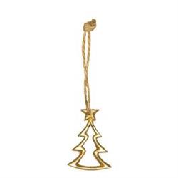 Cf 3 Pz Pendaglio Albero Di Natale Metallo Oro h 5.5 cm Ø 3.5 cm