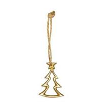 Cf 3 Pz Pendaglio Albero Di Natale Metallo Oro h 5.5 cm Ø 3.5 cm