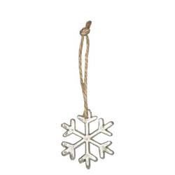 Cf 3 Pz Pendaglio Fiocco Di Neve Metallo Argento h 6 cm Ø 6 cm