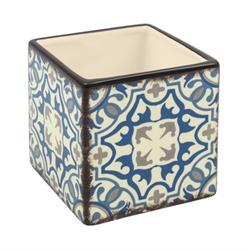 Cubo Maiolica Toscana Blu h 6 cm Ø 6 cm