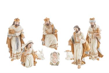 Nativita' 8 Pz Resina Oro h 18 cm