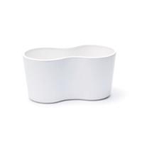 Vaso Ceramica 2 Piante Bianco h 13 cm Ø 26 cm