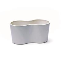 Vaso Ceramica 2 Piante Tortora h 13 cm Ø 26 cm