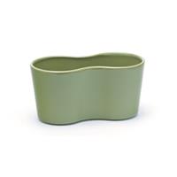 Vaso Ceramica 2 Piante Verde h 13 cm Ø 26 cm