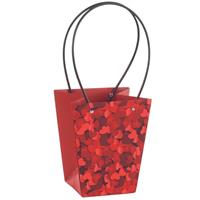 Borsina Cuore Rosso h 20 cm l 17x17 cm Cf 10 Pz