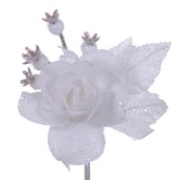 Pick Rosa C/Bacche Bianco h 13 cm Ø 10 cm