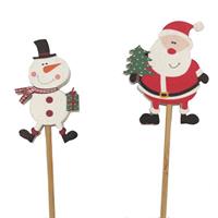 Stecco Assortito Babbo/Pupazzo Di Neve h 50 cm Cf 12 Pz