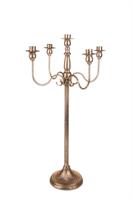 Candeliere Metallo Oro Antico x5 h 47 cm