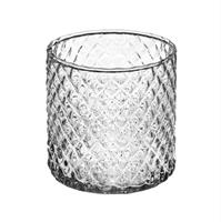 Cilindro Vetro Diamante Trasparente h 10 cm Ø 10 cm
