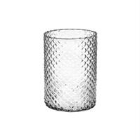 Cilindro Vetro Diamante Trasparente h 15 cm Ø 10 cm