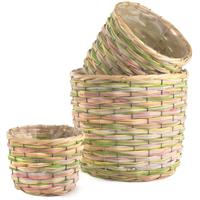 S/3 Cesto Caspo' Vimini Arcobaleno Gr.h 25 cm Ø 29 cm
