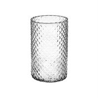 Cilindro Vetro Diamante Trasparente h 20 cm Ø 10 cm