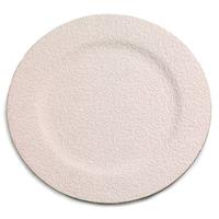 Piatto Plastica Decoro Uncinetto Bianco  Ø 33 cm