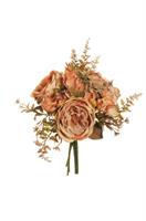 Bouquet Rosa Gabbage/Ortensia x7 Arancio h 27 cm