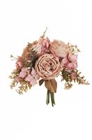 Bouquet Rosa Gabbage/Ortensia x7 Rosa h 27 cm