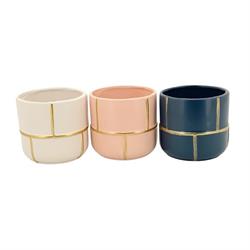 Caspo' 3 Col. Assortito Riga Oro h 12.5 cm Ø 13 cm