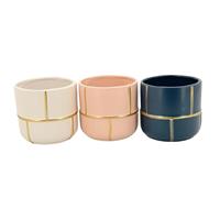 Caspo' 3 Col. Assortito Riga Oro h 12.5 cm Ø 13 cm