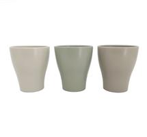 Vaso Ceramica Sagomato 3 Col. Mix Verde h 16 cm Ø 14 cm
