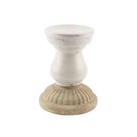 Candeliere Ceramica Smaltato Terra Avorio h 19 cm Ø 14 cm