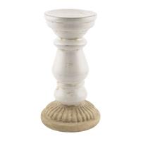 Candeliere Ceramica Smaltato Terra Avorio h 26 cm Ø 14 cm
