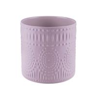 Cilindro Ceramica Decorato Lilla h 14 cm Ø 13 cm