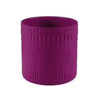 Cilindro Ceramica Decorato Magenta h 14 cm Ø 13 cm