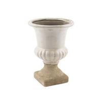 Vaso Ceramica Alto Smaltato Terra Avorio h 18 cm Ø 13 cm