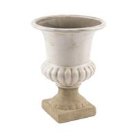 Vaso Ceramica Alto Smaltato Terra Avorio h 23 cm Ø 17 cm