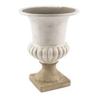 Vaso Ceramica Alto Smaltato Terra Avorio h 29 cm Ø 22 cm