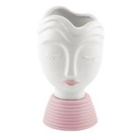 Vaso Ceramica Viso Donna Rosa h 19 cm Ø 10 cm