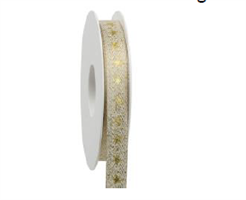 Nastro Cotone/Lurex Stella Crema h 15 cm l 20 mt