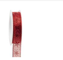 Nastro Organza Via Delle Stelle Rosso h 2.5 cm l 18 mt