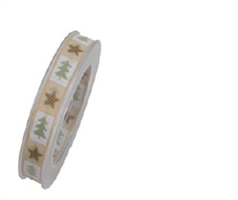 Nastro Tessuto X-mas Tree Beige h 1.5 cm l 20 mt