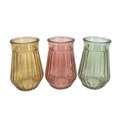 Vaso Vetro Righe Col Mix h 16 cm Ø 8 cm