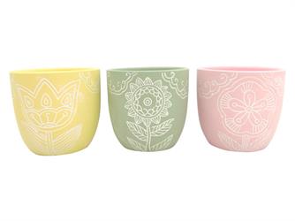 Vaso Caspo' Fiori Stilizzati Assortito h 12 cm Ø 13 cm
