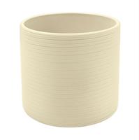Vaso Ceramica Cilindro Multirighe Avorio h 17 cm Ø 18 cm