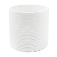 Vaso Ceramica Cilindro Multirighe Bianco h 17 cm Ø 18 cm