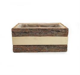 Cassetta Corteccia+Legno Naturale h 12 cm l 26x14 cm