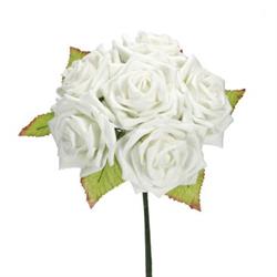 Bouqet Rose Polyfoam Bianco h 26 cm Ø 8.5 cm 6 F