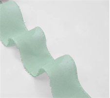 Nastro Crepe Effetto Seta Sfrangiato Verde Mare h 4 cm l 25 mt