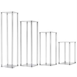 S/4 Alzata Plexiglass Quadra h 40/60/80/100 cm l 25x25 cm