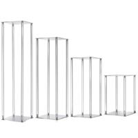 S/4 Alzata Plexiglass Quadra h 40/60/80/100 cm l 25x25 cm