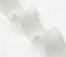 Nastro Crepe Effetto Seta Sfrangiato Avorio h 4 cm l 25 mt